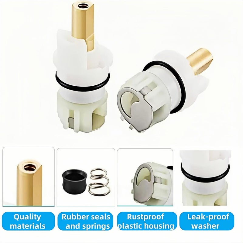 FLZHBFC For Delta two handle Faucet Repair Kit,RP25513 faucet stem assembly Replacement Kit,Includes RP24096 Cartridge RP4993 Seat and Spring RP24097 Turn stop1/4, 2 Pack - Image 2